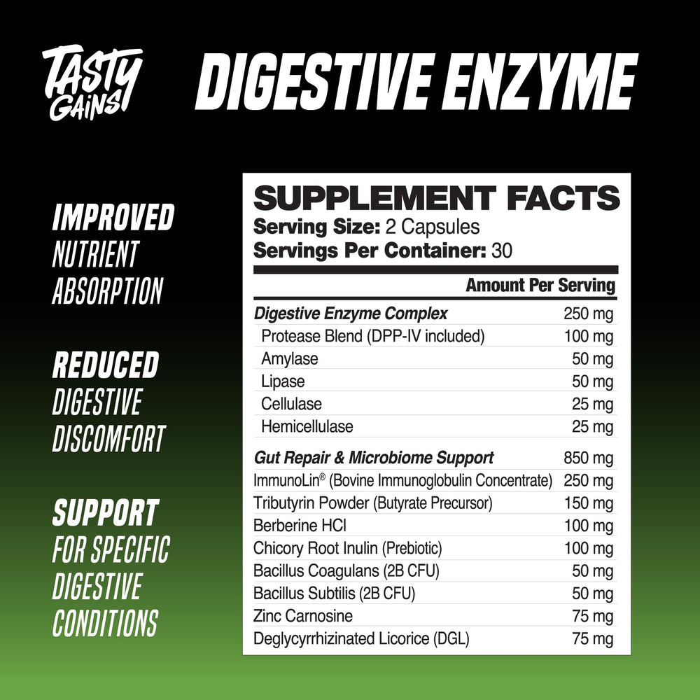 TASTY GAINS on-the-go travel pack signaling portable digestive aid