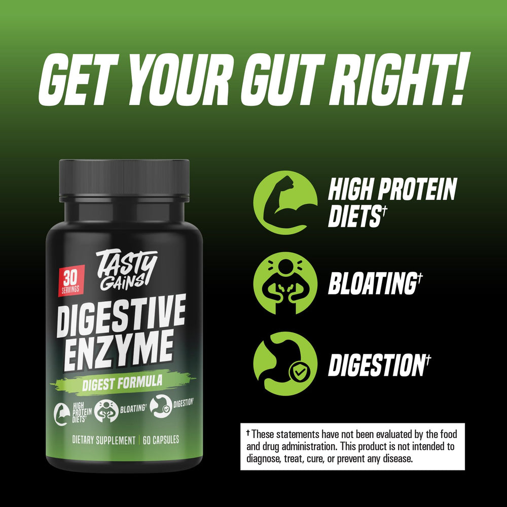 TASTY GAINS probiotic and prebiotic blend image highlighting balanced gut microbiome support