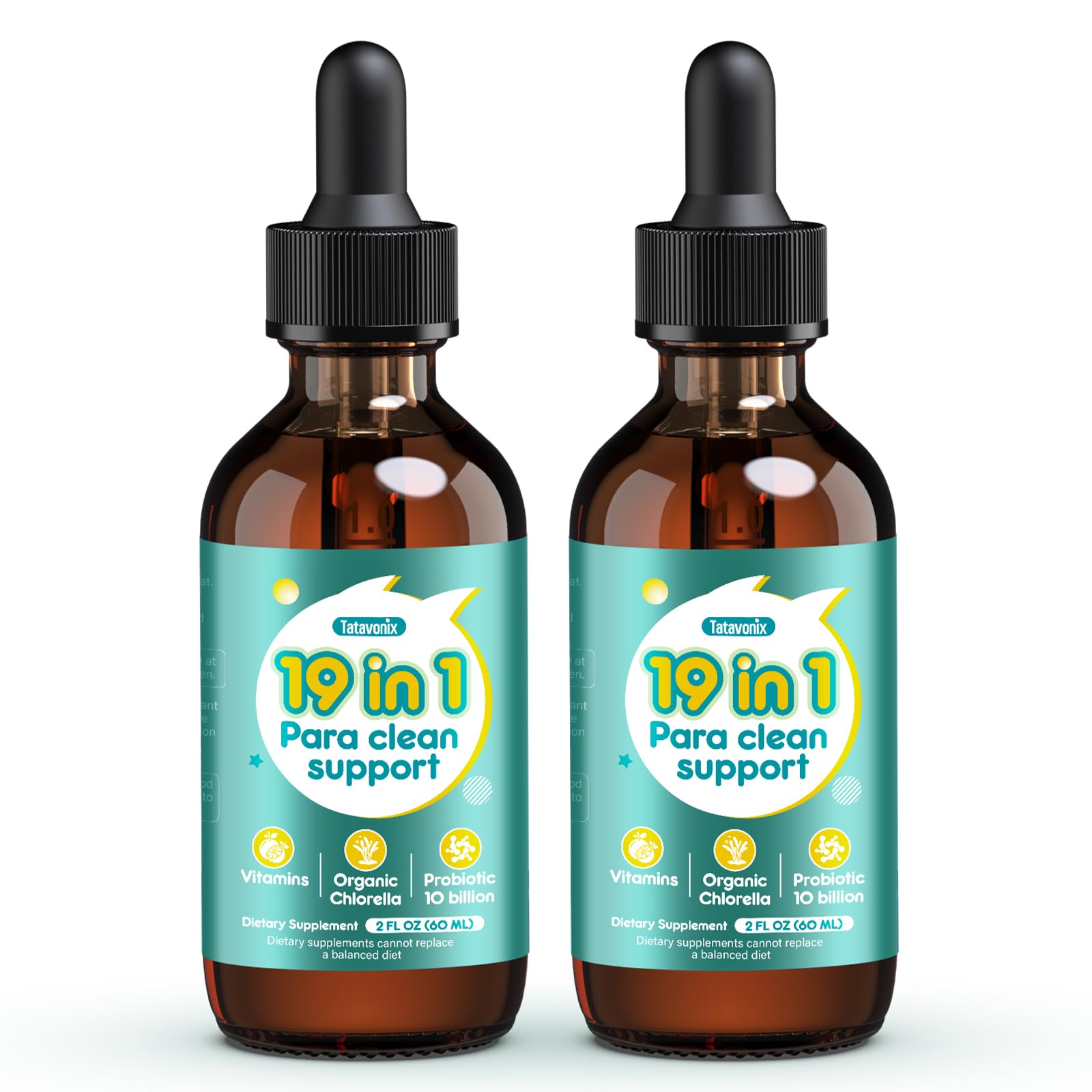 Tatavonix 19-in-1 herbal gut cleanse drops bottle for gentle daily digestive support.