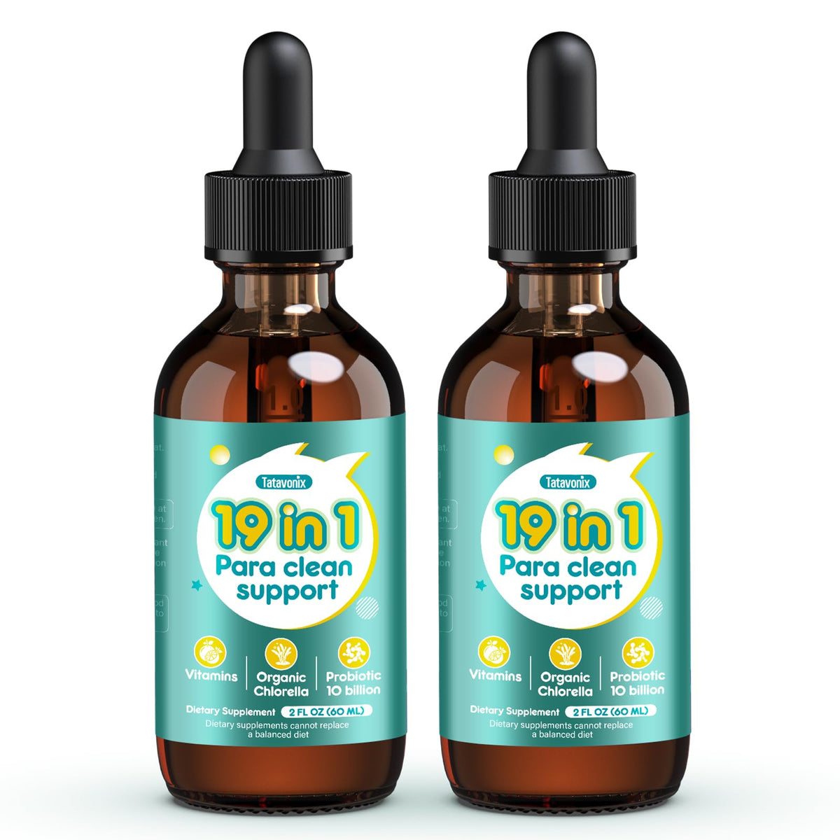 Tatavonix 19-in-1 herbal gut cleanse drops bottle for gentle daily digestive support.