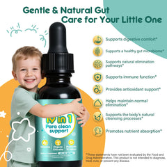 Pouring Tatavonix drops for easy, kid-friendly daily gut balance.