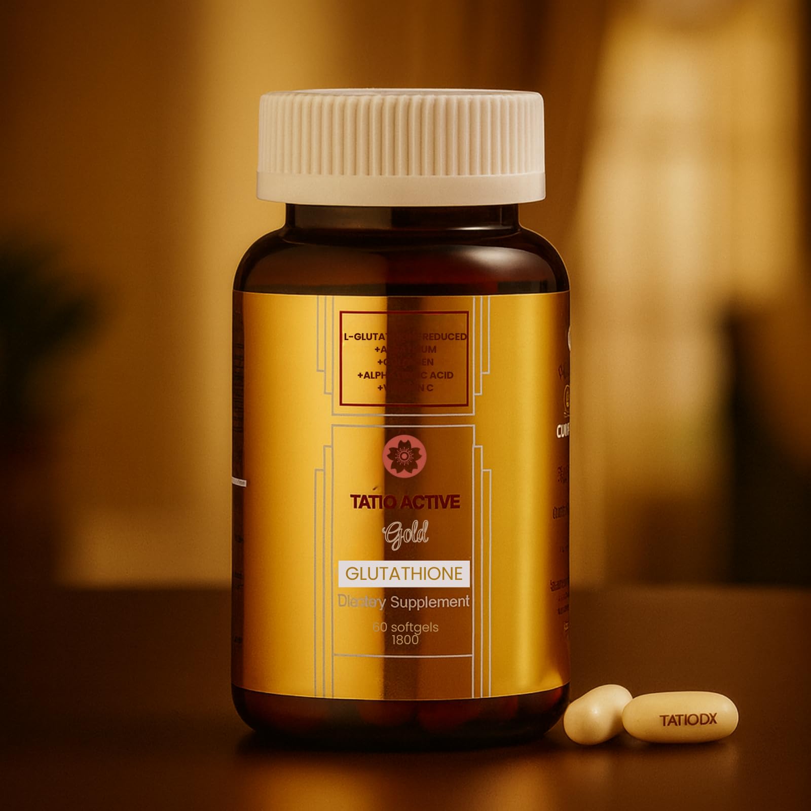 Tatiomax New Gold ingredients visual featuring collagen and stem cell
