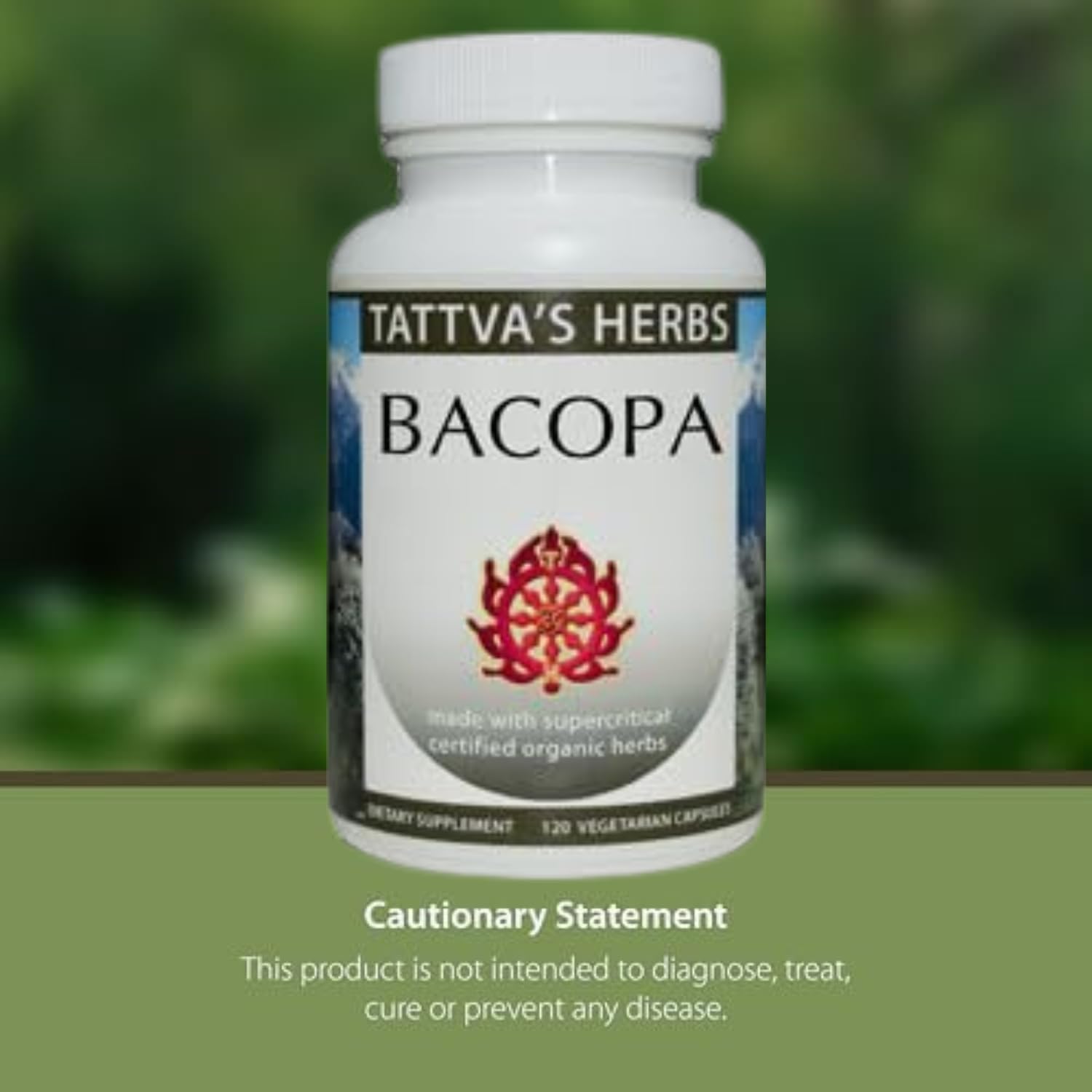 Closeup of Tattva's Herbs capsules highlighting calm daily balance.