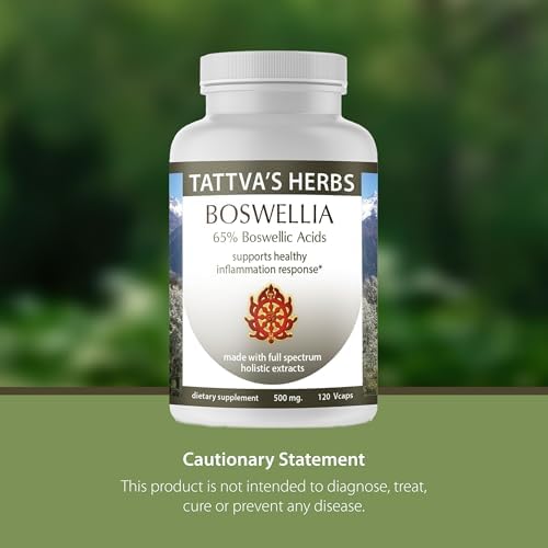 Tattva's Herbs Boswellia Serrata bottle back label shows non-GMO packaging.