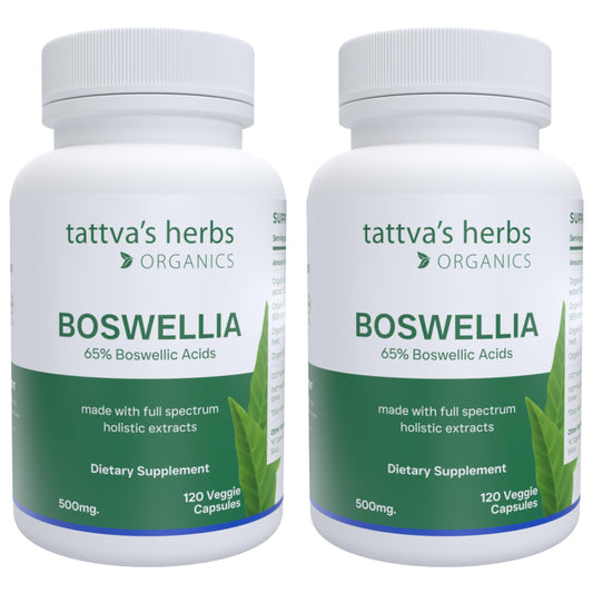 Tattva's Herbs Boswellia Serrata 500mg bottle front supports daily joint comfort.
