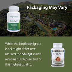 Tattva's Herbs Shilajit bottle back label reveals minerals and vegan formula.
