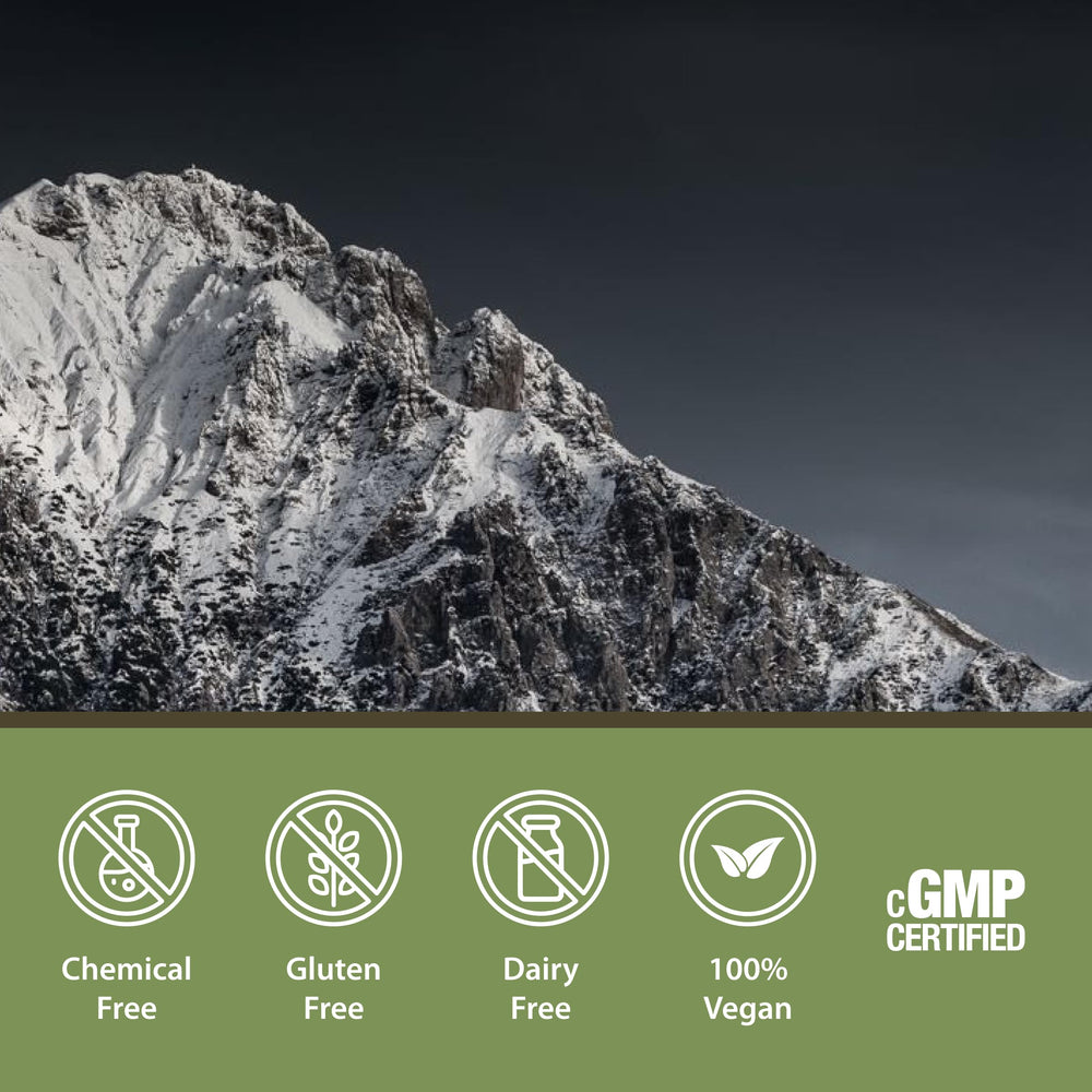 Label highlights vegan, gluten-free, dairy-free, soy-free features.