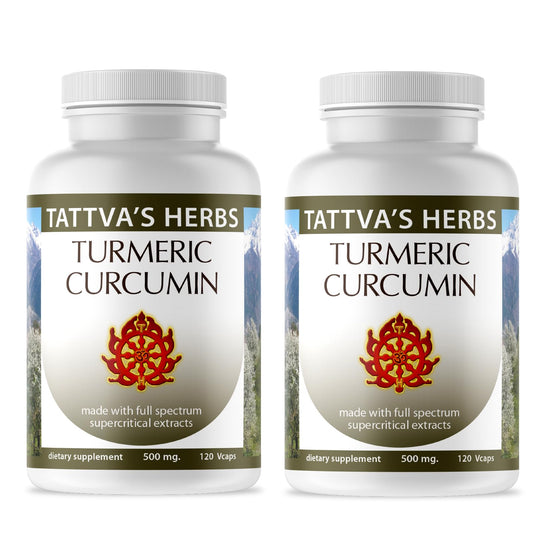 Tattva's Herbs turmeric-curcumin bottle for high-potency antioxidant support