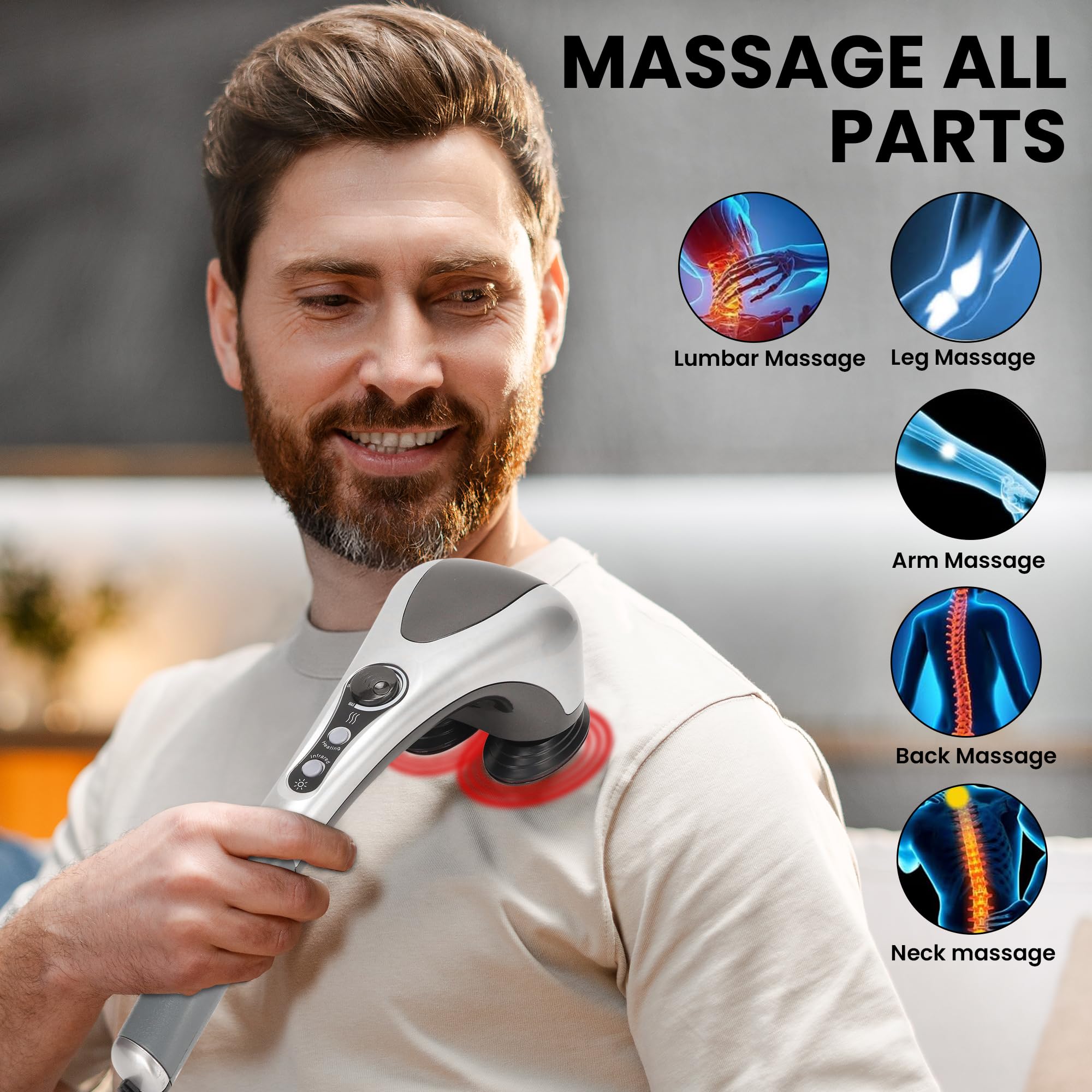 Taurus Dallas interchangeable attachments enable customized deep-tissue sessions