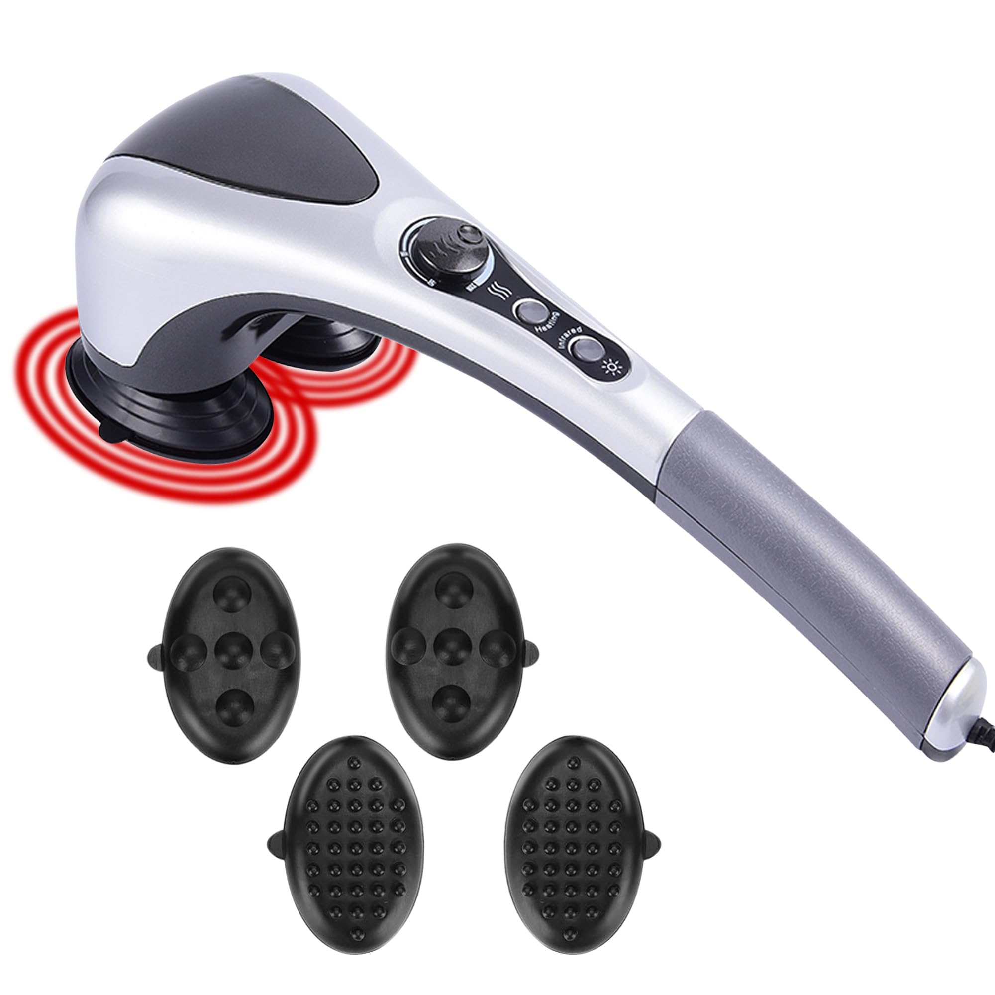 Taurus Dallas electric dual-head massager front view offers expansive coverage for deep tissue relief