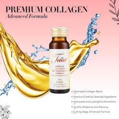 TAUT Liquid Collagen bottle pour showing convenient daily serving