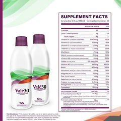 Valé30 liquid being poured, highlighting easy absorption.