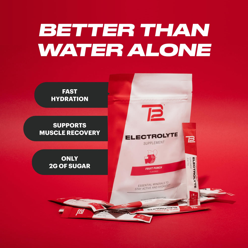 TB12 stickpack opened for travel-friendly hydration.