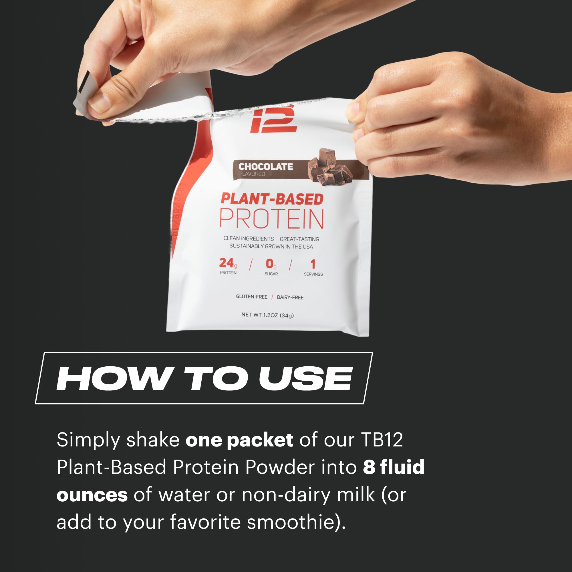 TB12 nutrition facts close-up shows low net carbs and no sugar.