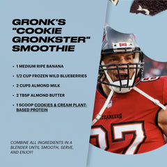 TB12 post-workout shake ready glass communicates convenient recovery option.