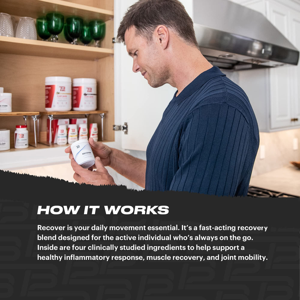TB12 Recover tart cherry capsules ready for post-workout recovery