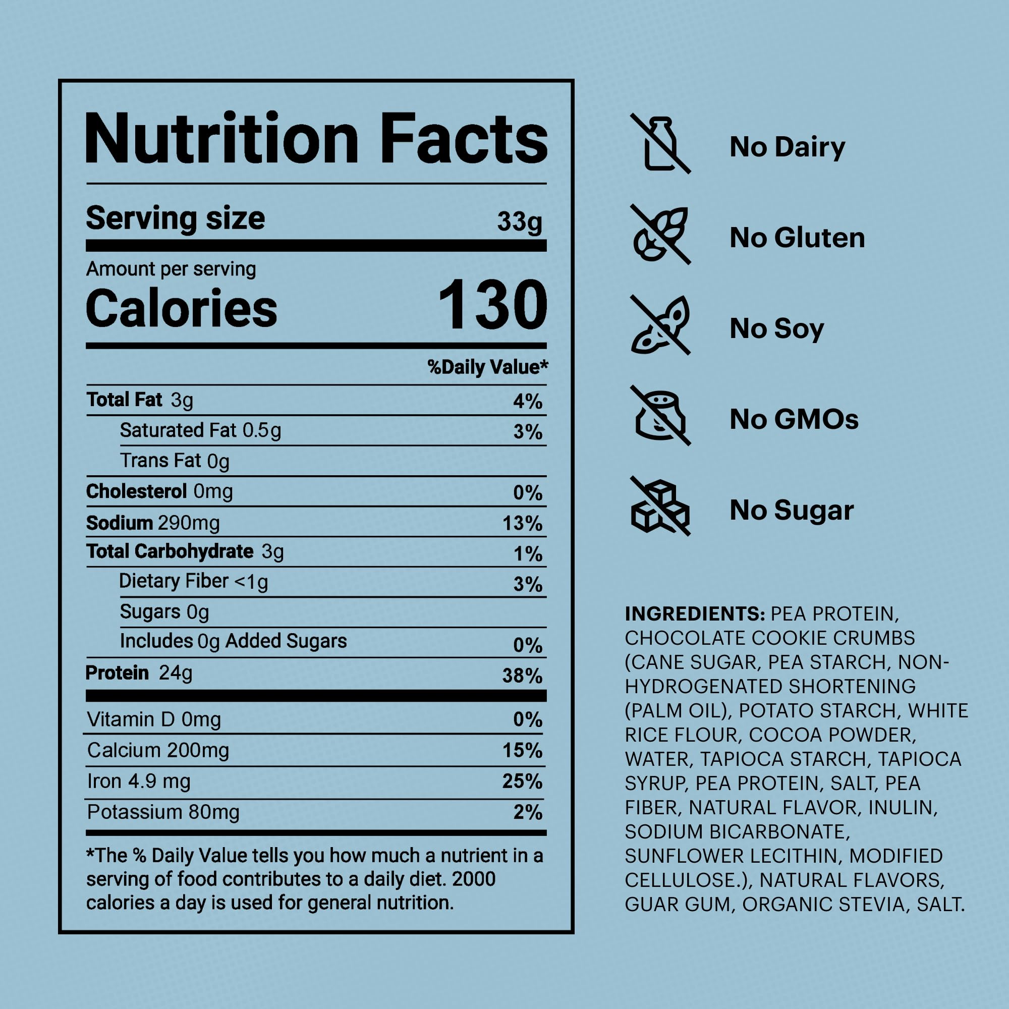 TB12 vegan pea protein bag front ready for on-the-go shakes.