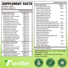 Tbivfller capsules close-up highlights 24 strains for diverse gut health.