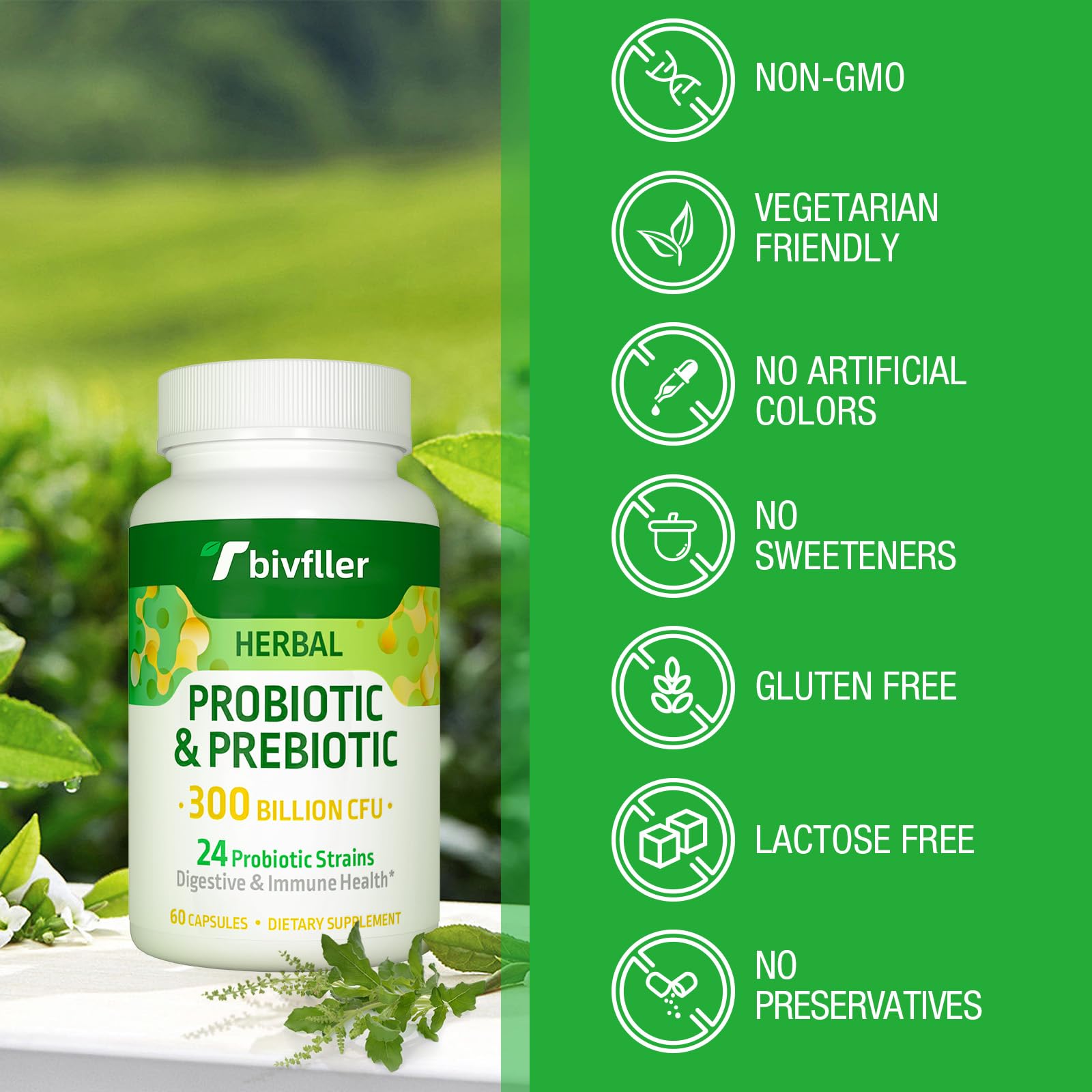Tbivfller travel-friendly bottle ensures consistent daily probiotic use away from home.