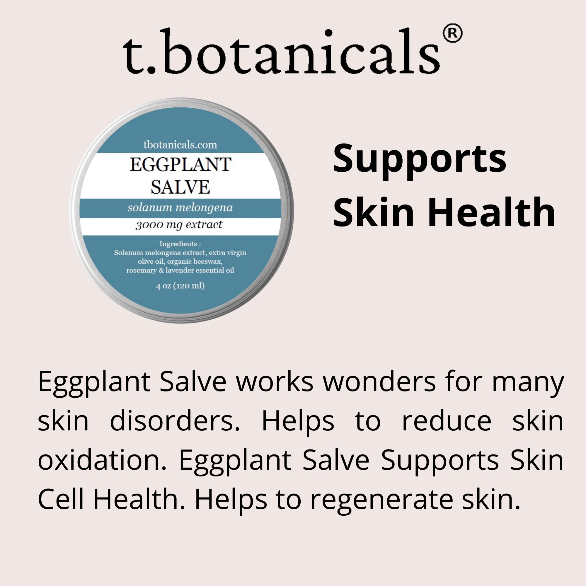 tbotanicals Eggplant Extract Cream ingredients feature plant-based extract