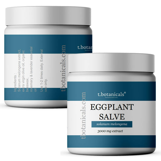 t.botanicals Eggplant Extract Cream jar with a creamy texture ready for application