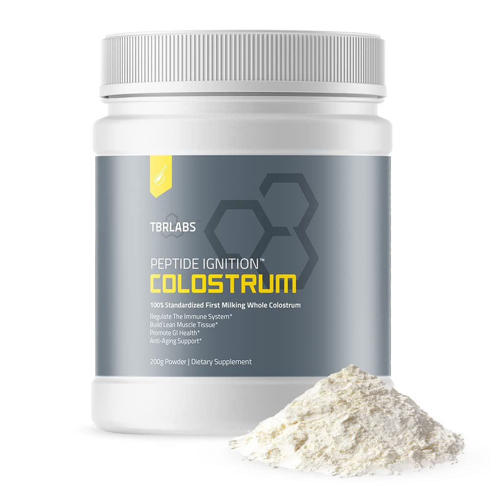 TBR Labs colostrum powder bottle for daily immune support
