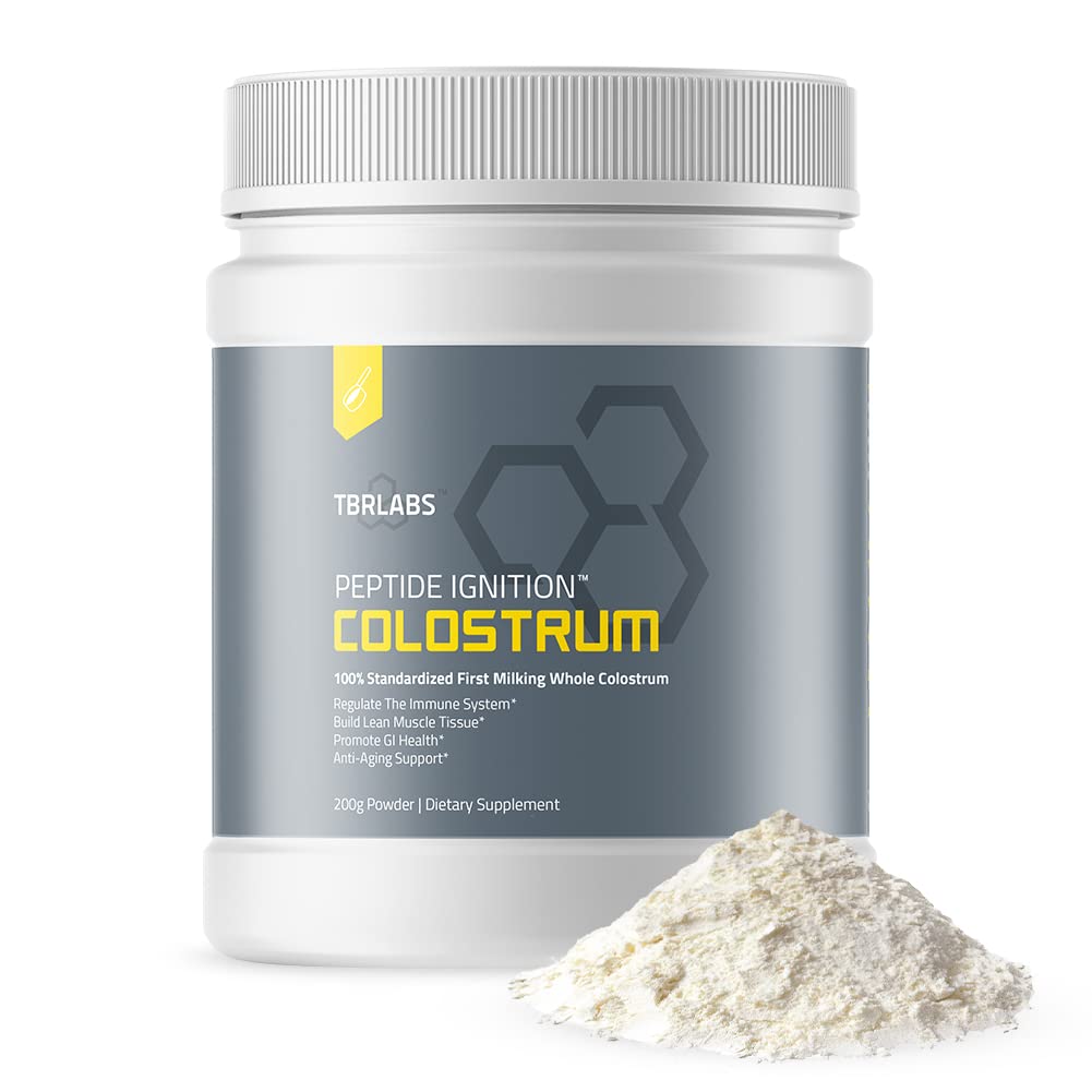 TBR Labs colostrum powder bottle for daily immune support