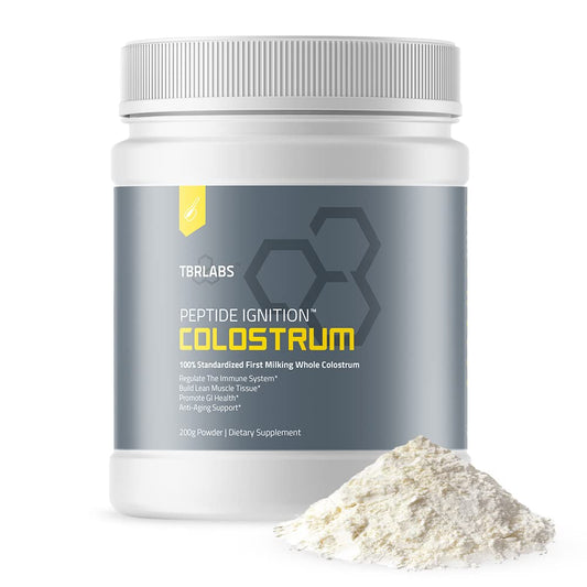 TBR Labs colostrum powder bottle for daily immune support