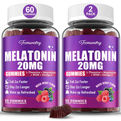 Tcemundry melatonin gummies bottle front for calm evenings and restful nights.