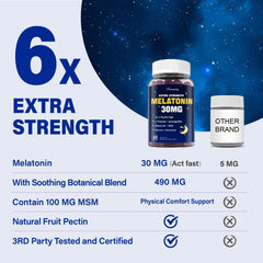 Tcemundry melatonin gummies label nutrition shows 30 mg per piece.