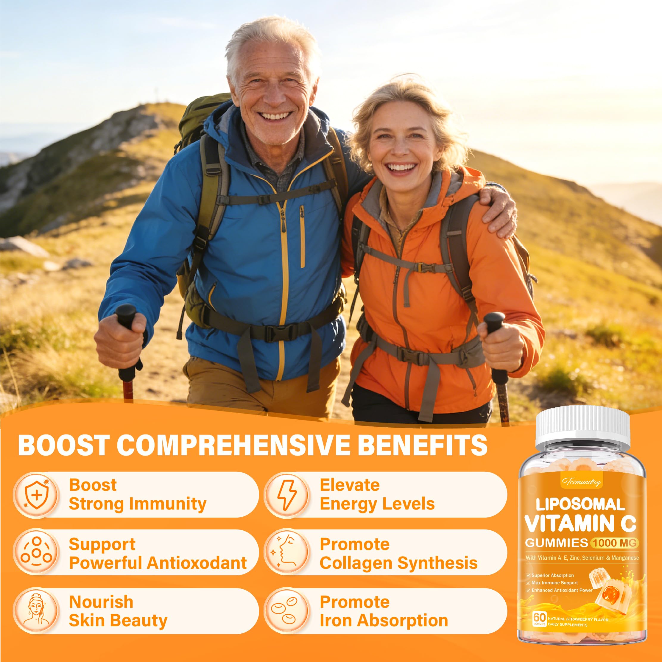 Tcemundry monk-fruit-sweetened gummies deliver sweetness without sugar, suitable for daily use.