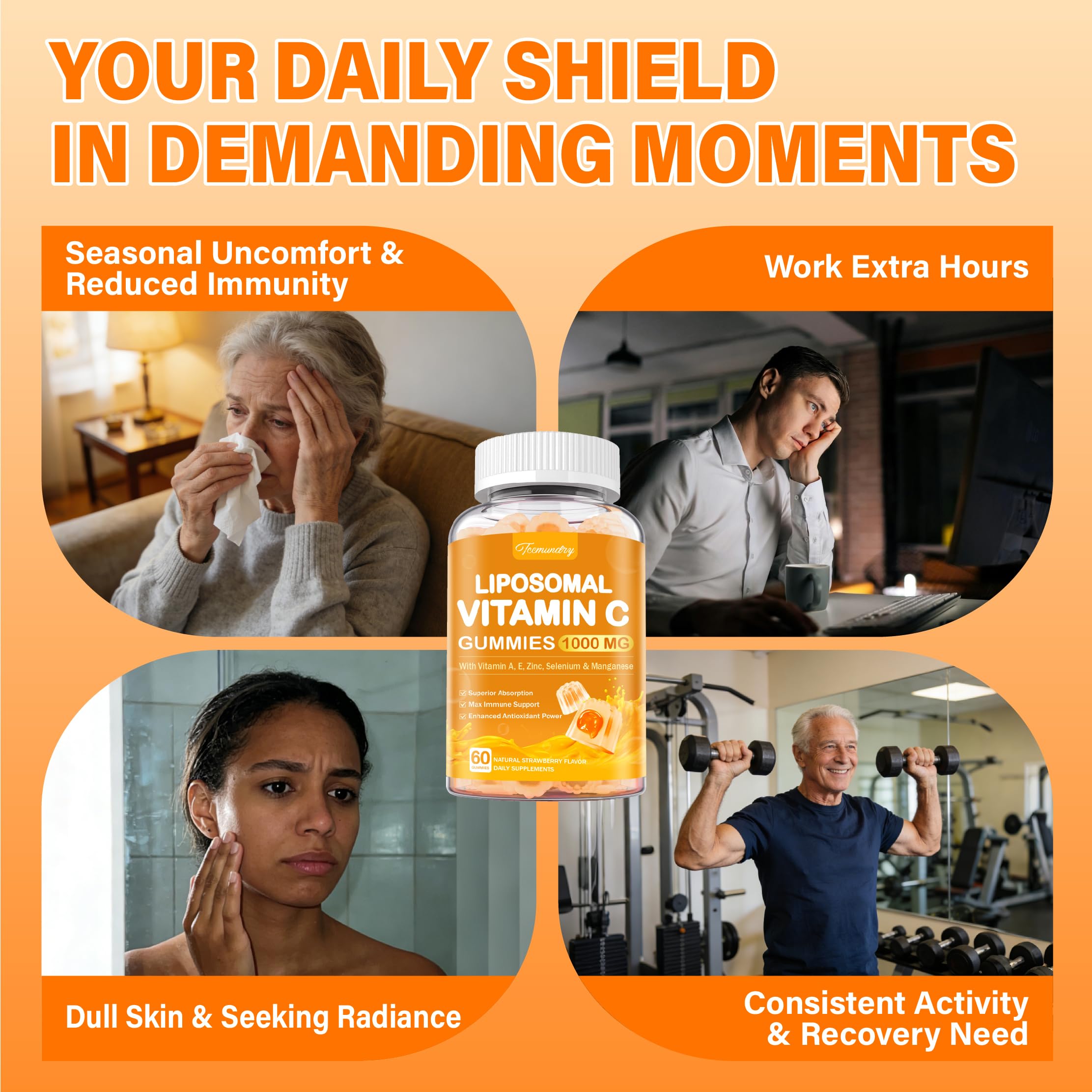 Tcemundry comprehensive vitamin blend with A, E, zinc, manganese and selenium supports overall vitality.