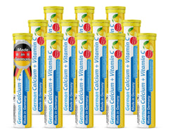 TD German Calcium + Vitamin C bottle with lemon lime flavor for daily use.