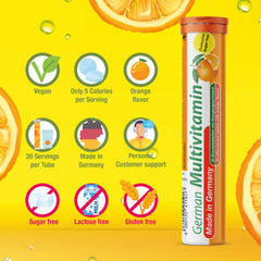 TD German Multivitamin Made in Germany label on packaging.