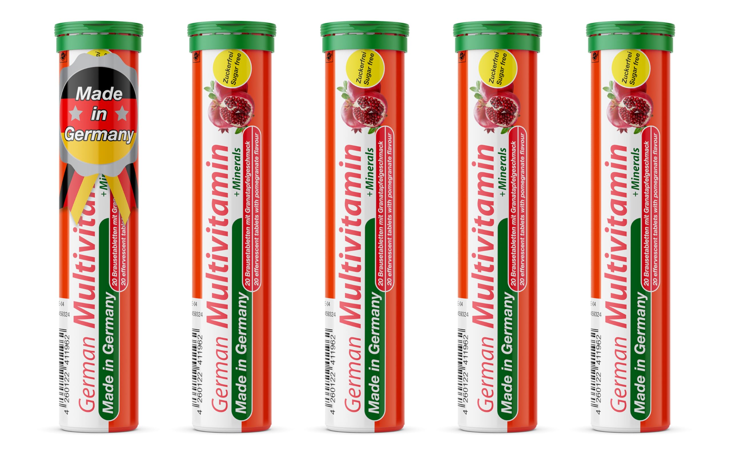 T&D German Multivitamin + Minerals pomegranate bottle for daily use.