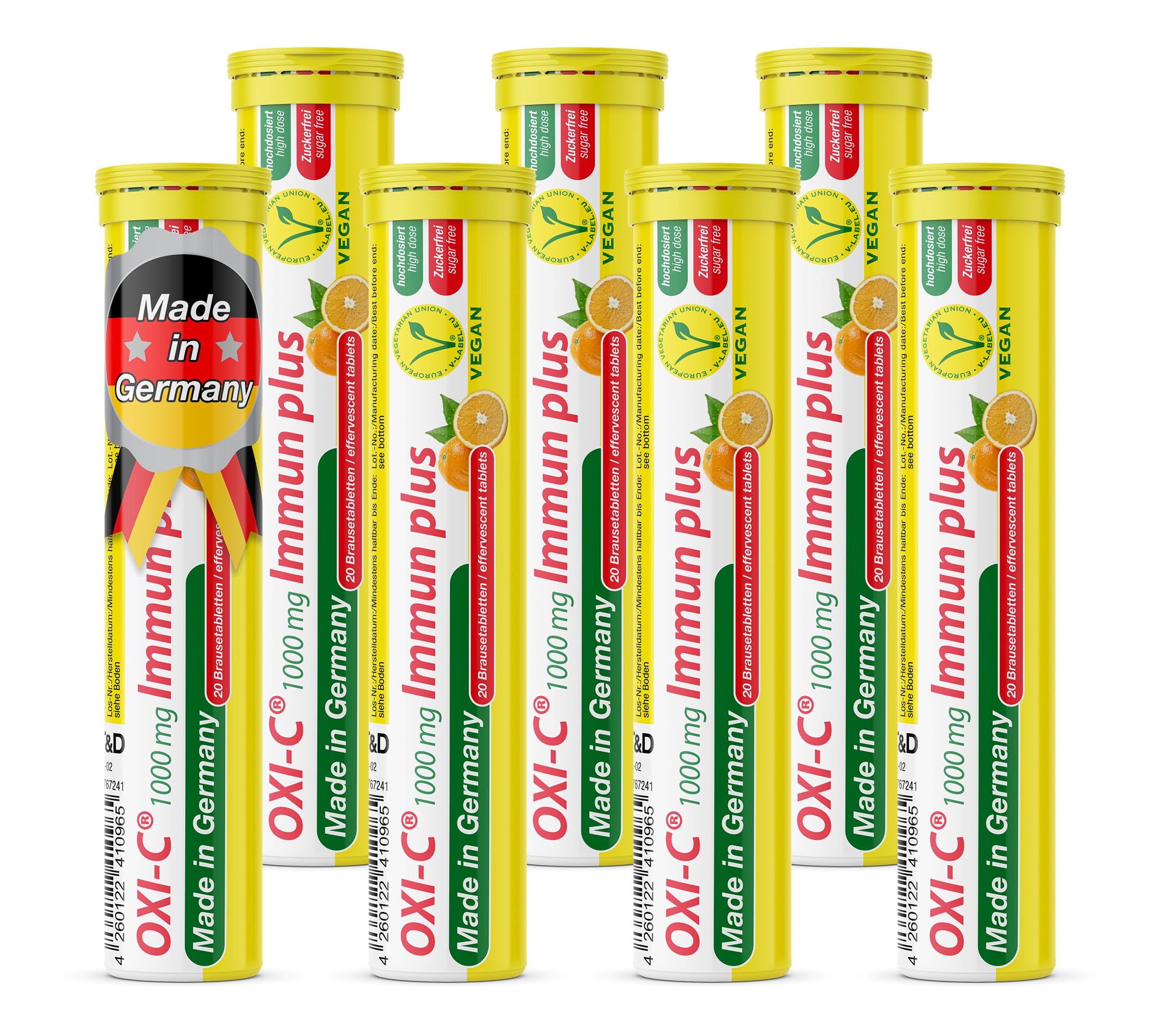 T and D Oxi C orange effervescent tablets packaging for convenient vitamin C