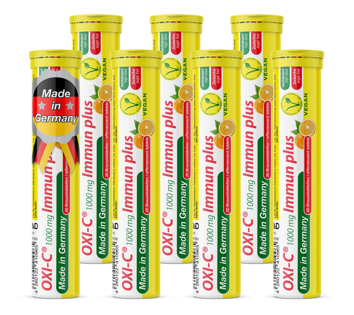 T and D Oxi C orange effervescent tablets packaging for convenient vitamin C