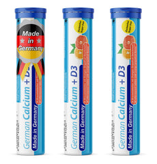 T&D German Calcium + D bottle shows daily supplement format