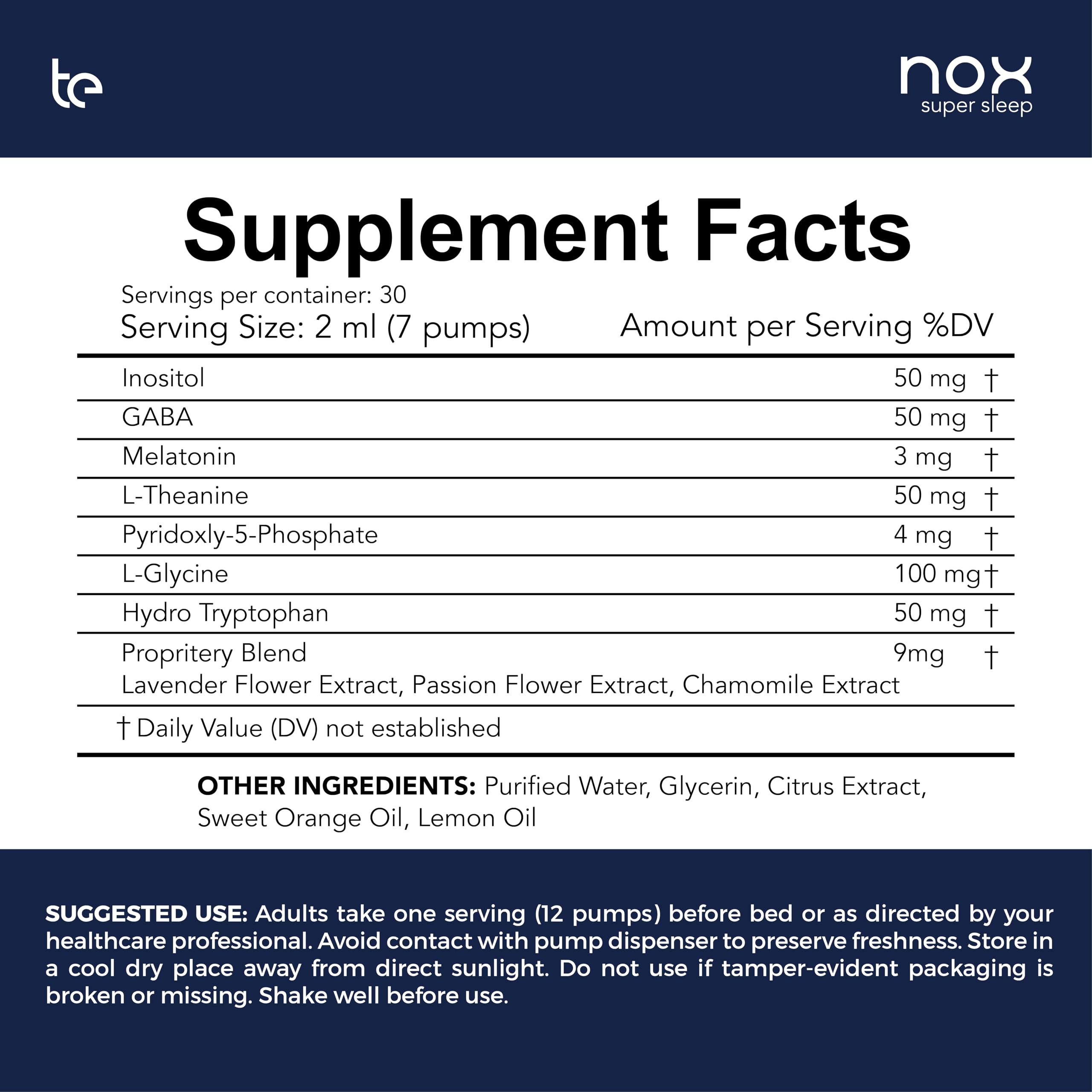 TE USA Nox Super Sleep on nightstand ready for bedtime.