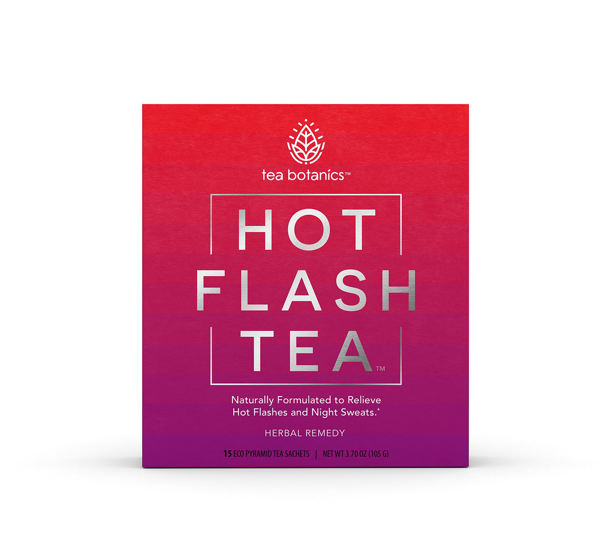Tea Botanics Hot Flash Tea bottle pour offers non-hormonal daily support.