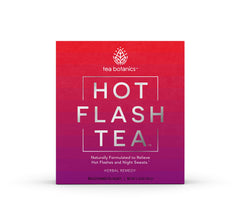 Tea Botanics Hot Flash Tea bottle pour offers non-hormonal daily support.