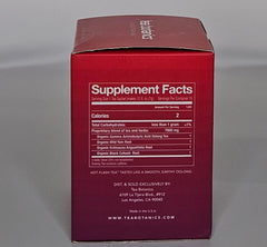 Tea Botanics Hot Flash Tea label focus highlights organic composition.