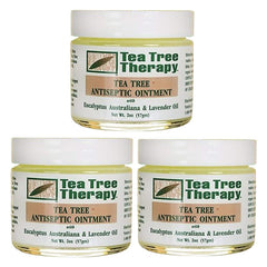 tea tree therapy antiseptic ointment 2 oz tube front view for soothing minor skin irritations.