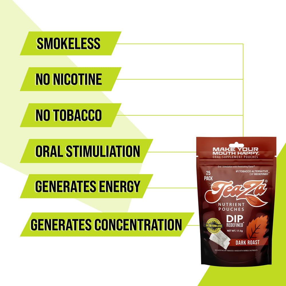 TeaZa Energy pop-it pouch provides quick flavor boost on the go.