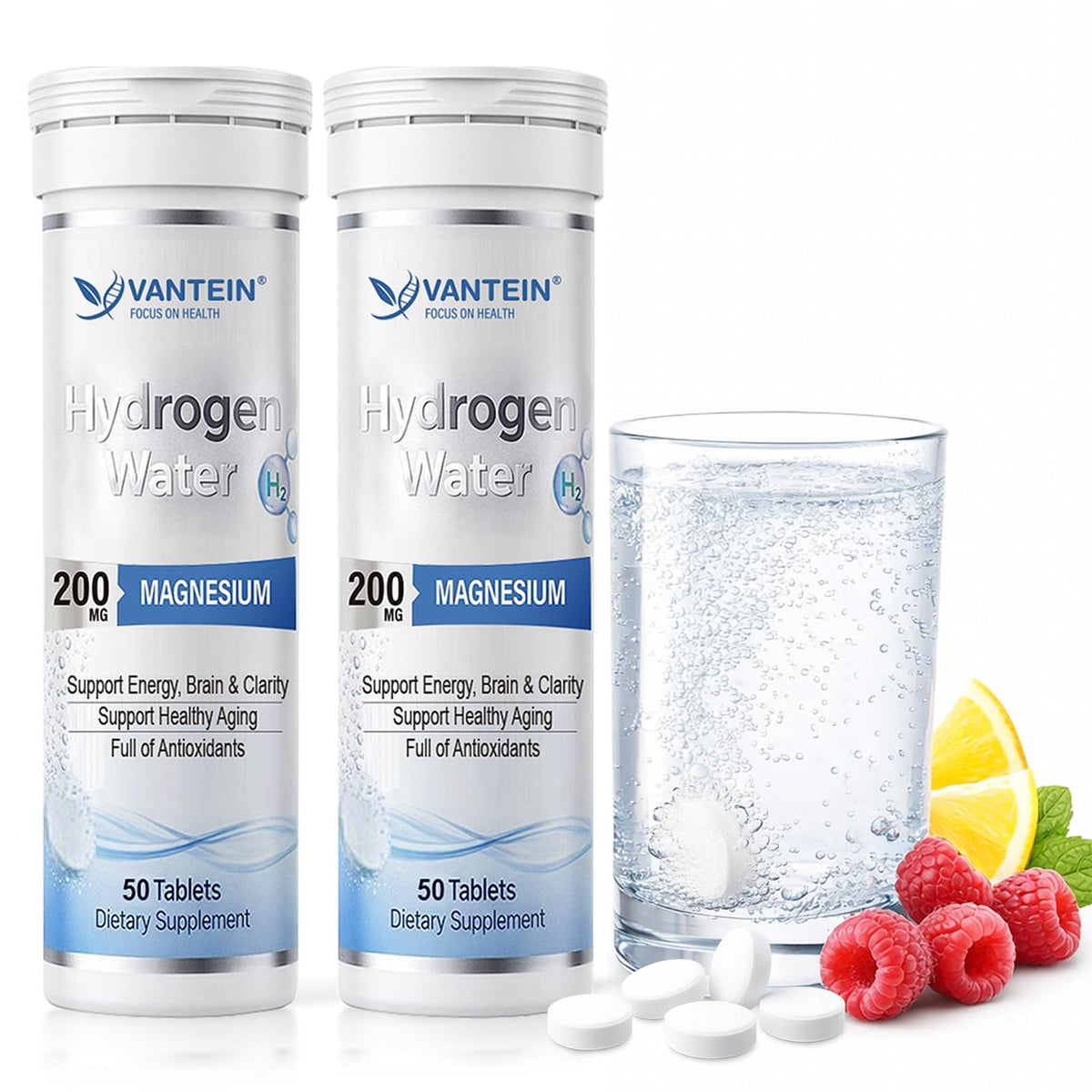 TEATTY H2 tablets bottle front for hydration and recovery routines