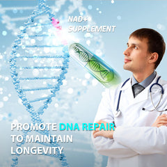 TEATTY NAD+ & Resveratrol bottle label detail with dosage information