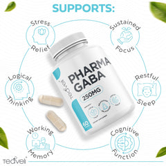 Teaveli Pharma GABA bottle on table for a mindful daily routine