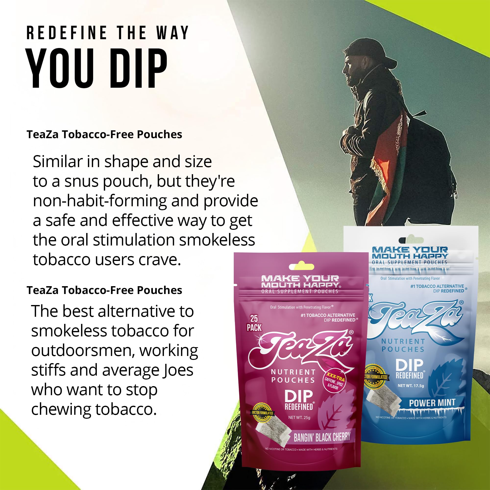 TeaZa 100-pouch total package, convenient bulk for daily energy.