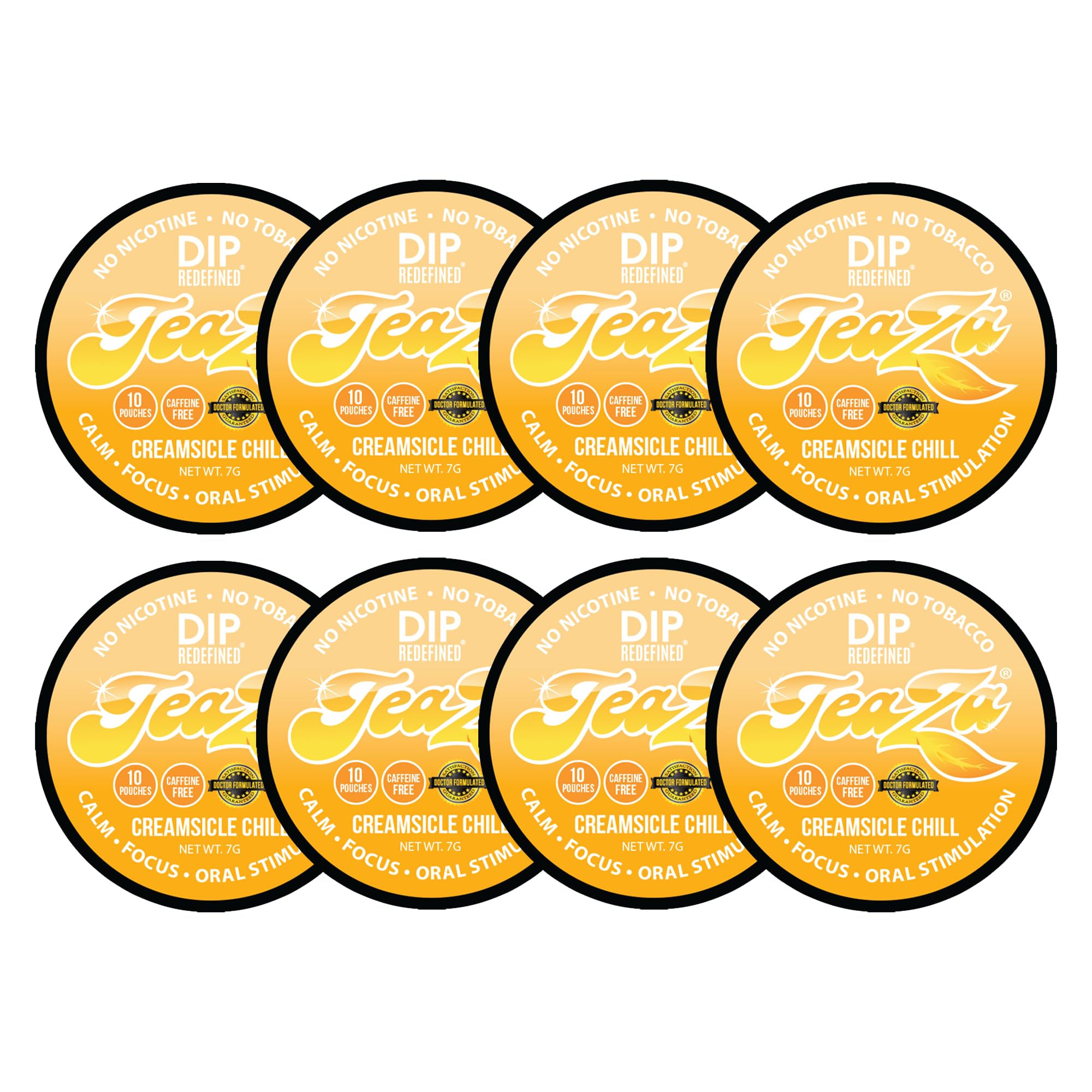 TeaZa Energy Pouches Creamsicle Chill in mouth deliver long-lasting flavor.