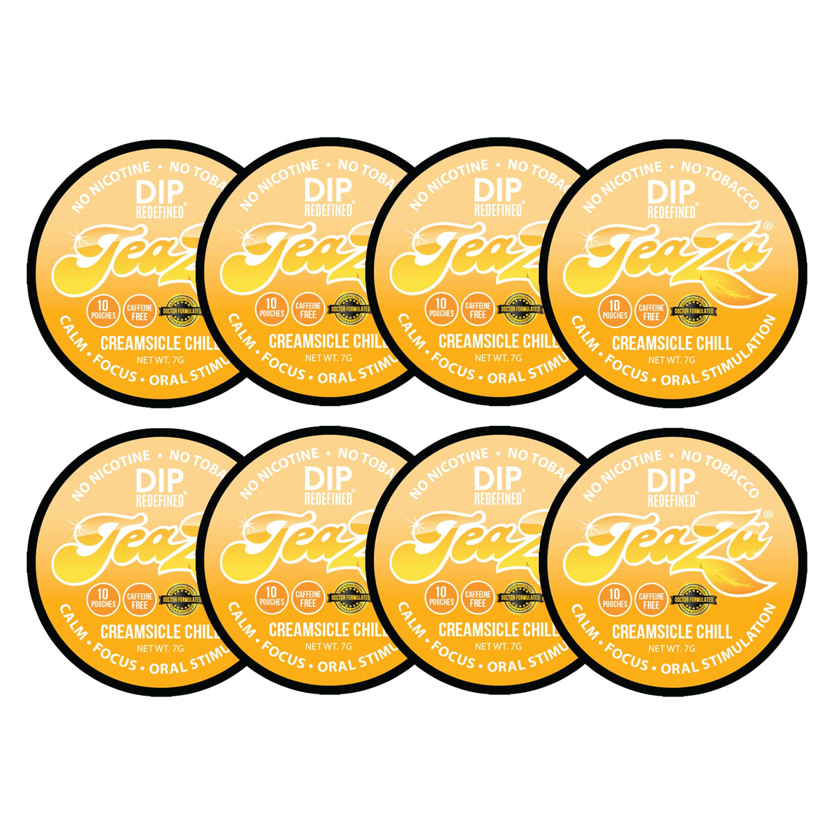 TeaZa Energy Pouches Creamsicle Chill in mouth deliver long-lasting flavor.